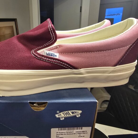 Vans Premium BMX Slip-on Reissue 98 LX Skate Shoes Maroon VN000CSE5T2 Men's 13 - Picture 1 of 13